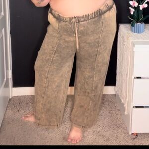 Acid wash sweat pants
